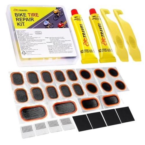 Yellow bike tire repair kit - yellow,